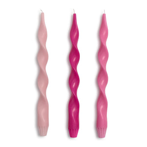 12" Pink Twist Taper Candles in Gift Box | Pink