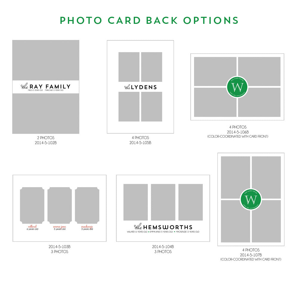 Photo Card Back Photos | Add up to 4 Photos