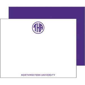 Graduation Block Monogram Personalized Flat Notecards | Select Colors