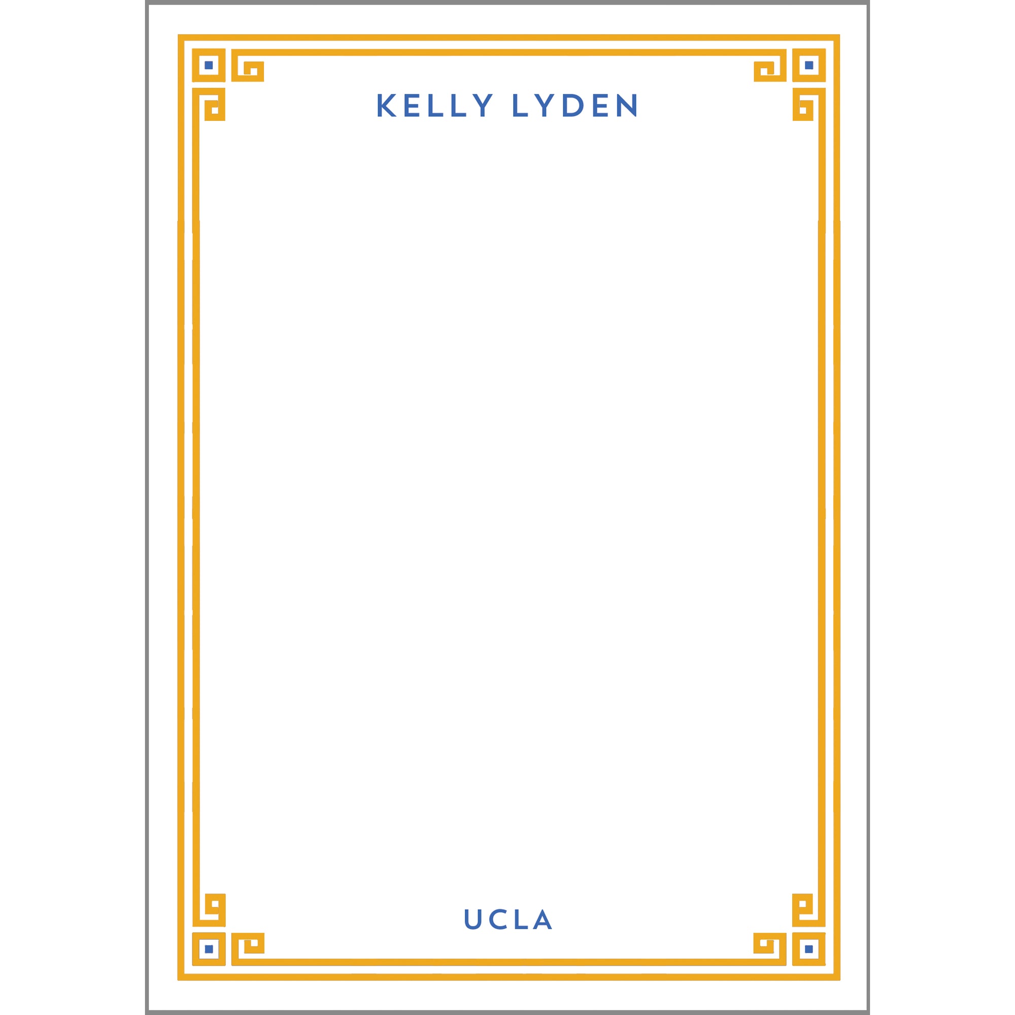 Greek Key Border Personalized Notepad - More Color Options
