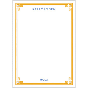 Greek Key Border Personalized Notepad - More Color Options