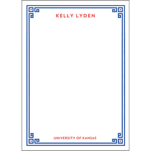Greek Key Border Personalized Notepad - More Color Options