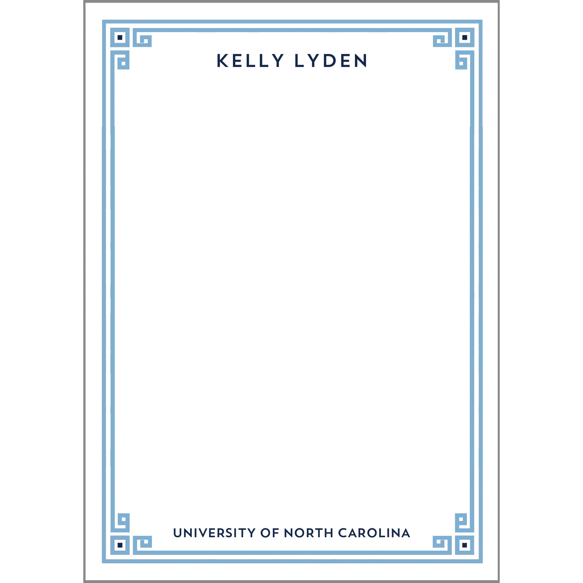 Greek Key Border Personalized Notepad - More Color Options