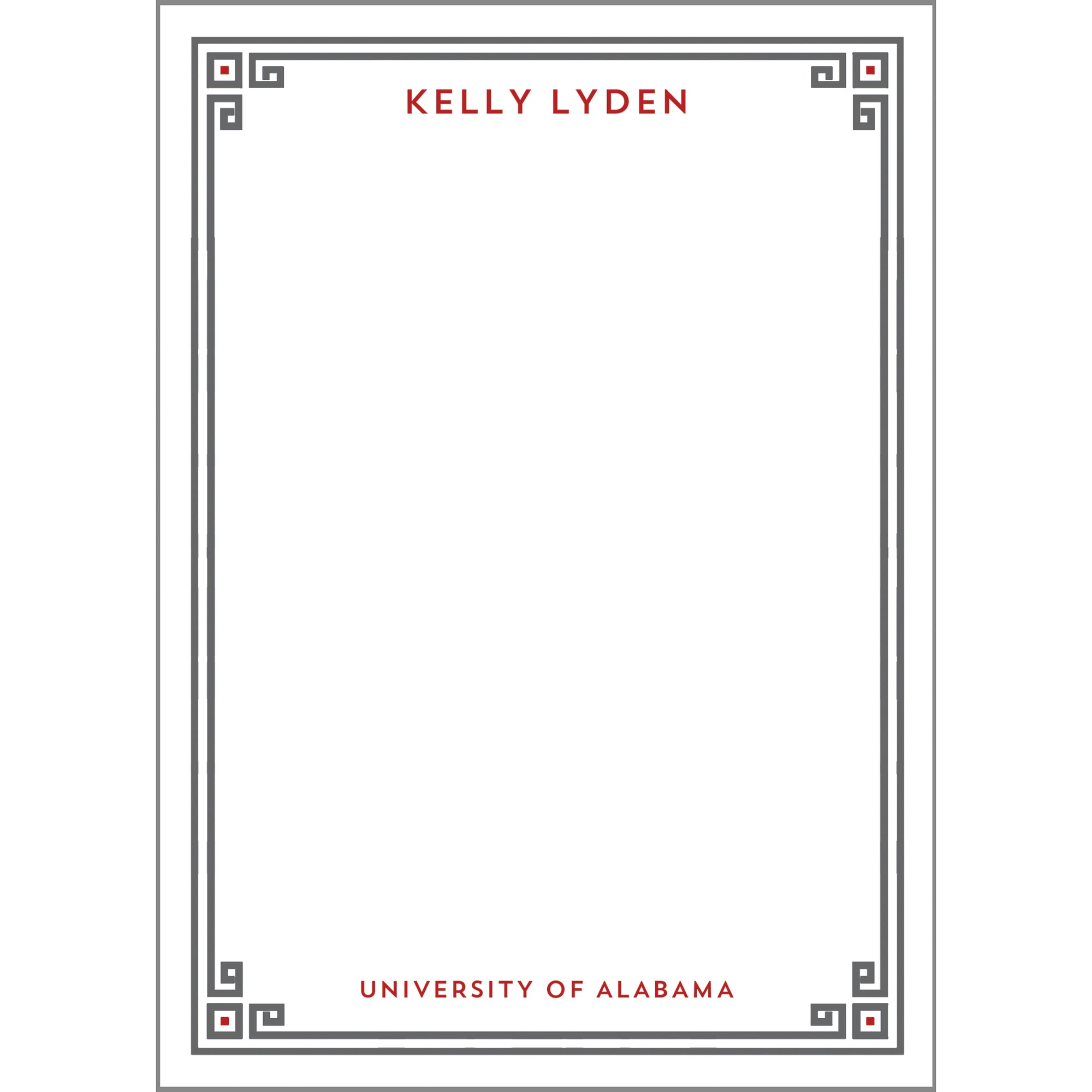 Greek Key Border Personalized Notepad - More Color Options