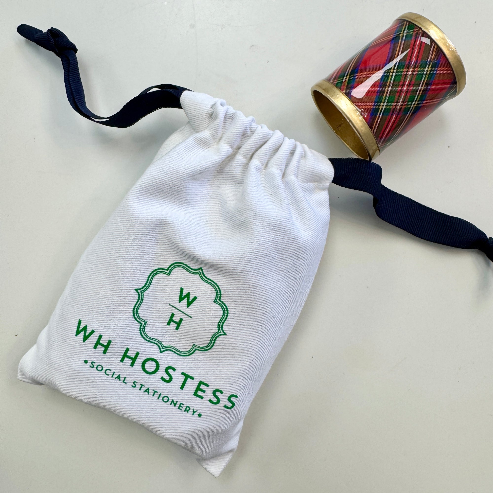 Tartan Plaid Enameled Napkin Rings | Set of 4