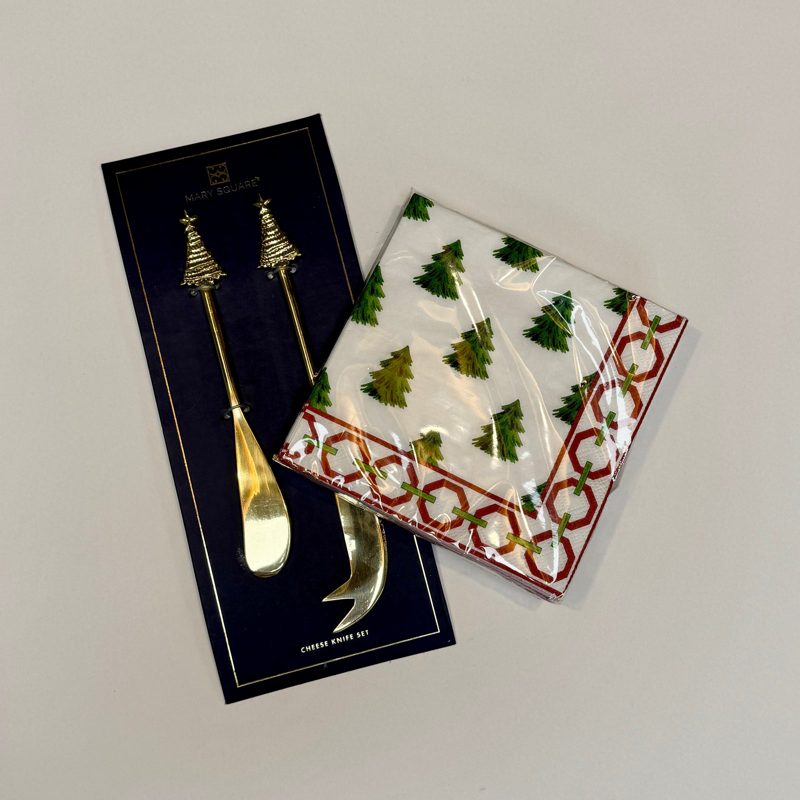 Bundle: Gold Christmas Tree Spreaders + Tree Farm Cocktail Napkins