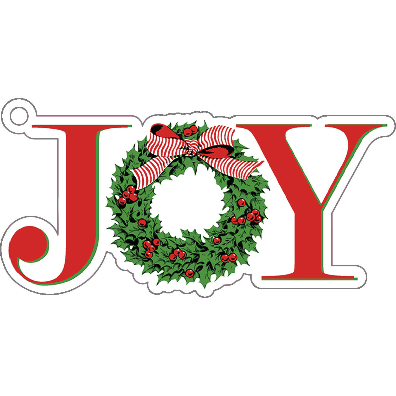 Stock Shoppe: JOY Holly Wreath Christmas Die-Cut Gift Tags
