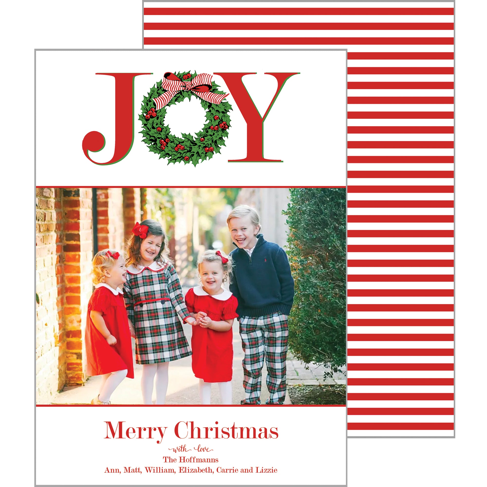 JOY Holly Wreath Photo Card