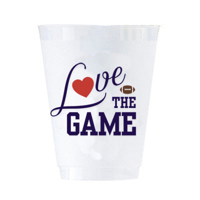In Stock Love The Game Shatterproof Cups | Set of 8
