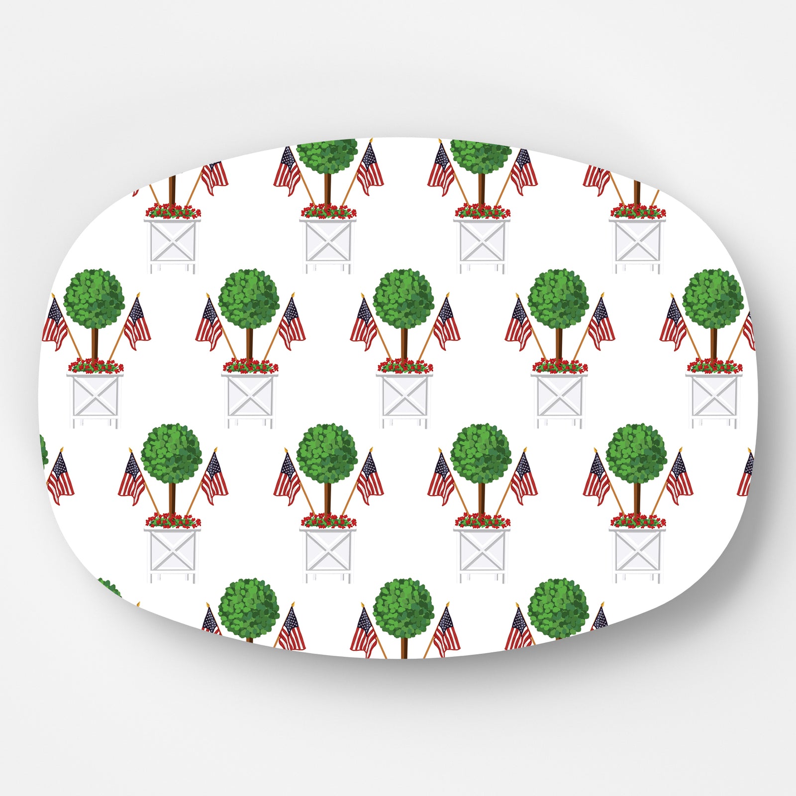 In Stock WH Serving Platter | Patriotic Topiary