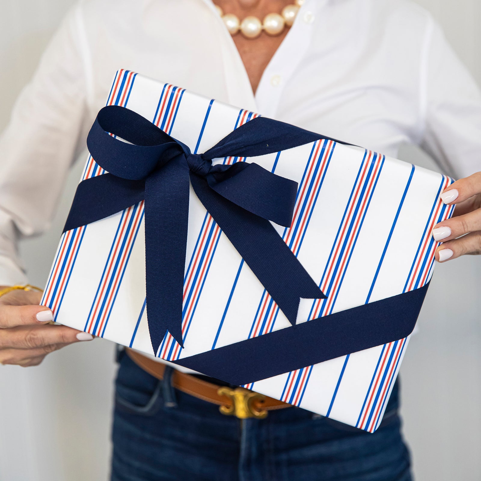 Continuous Roll Gift Wrap | Americana Stripe