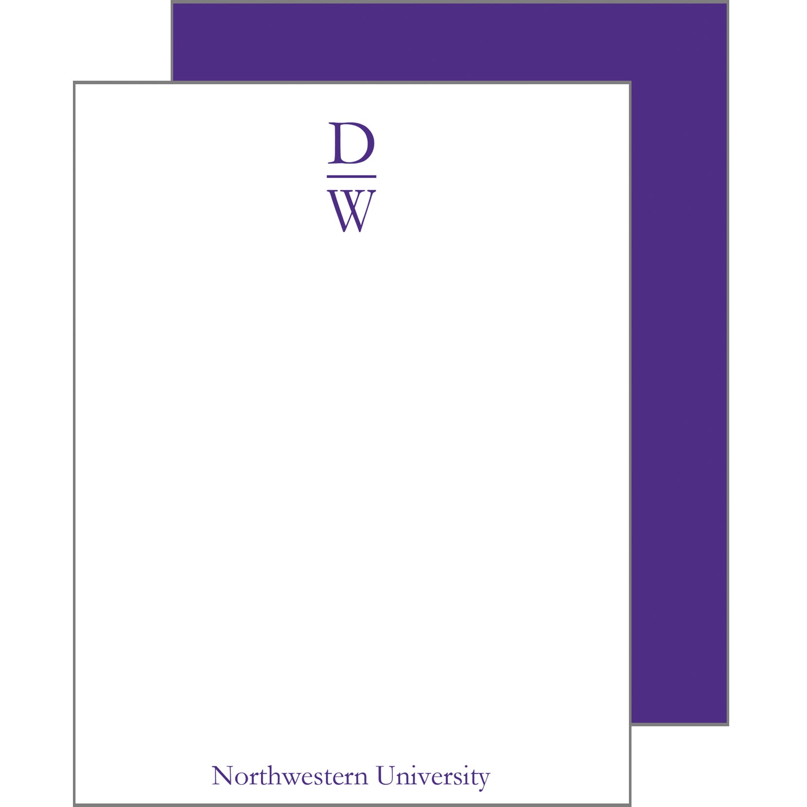 Graduation Stacked Initials Personalized Flat Notecards | More Colors