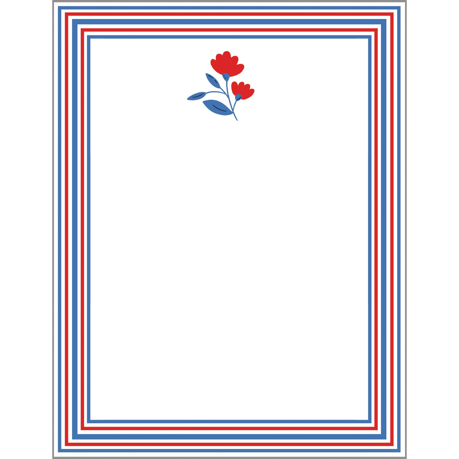 In Stock 4.25x5.5 Americana Flower Notepad
