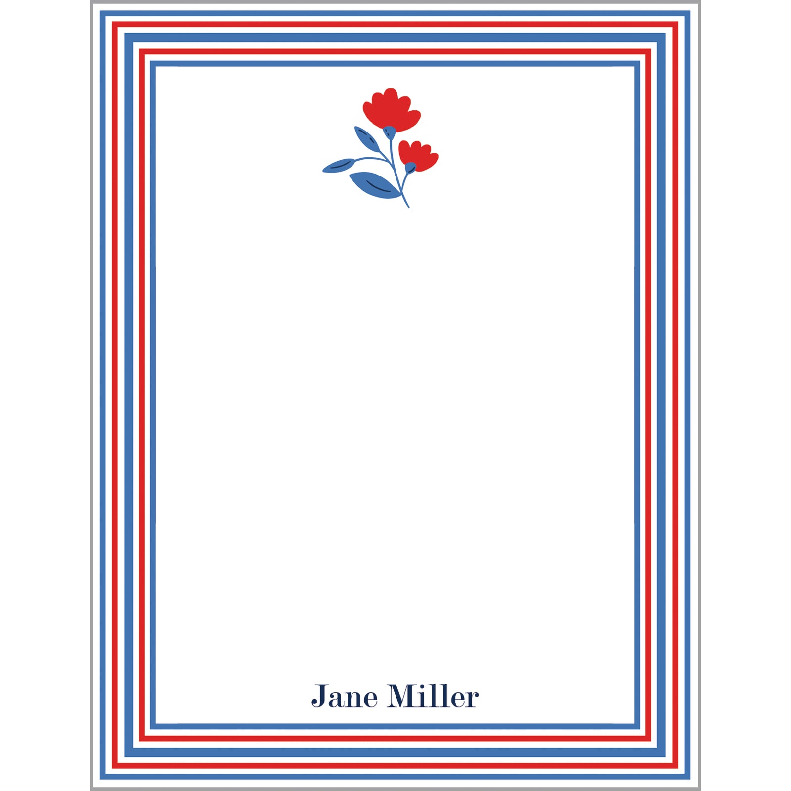 Americana Flower Icon Personalized Notepad
