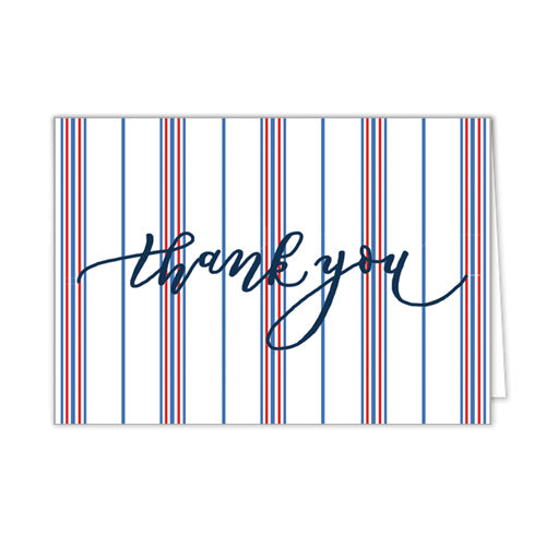 In Stock Folded Notecard Set of 10 | Americana Stripe