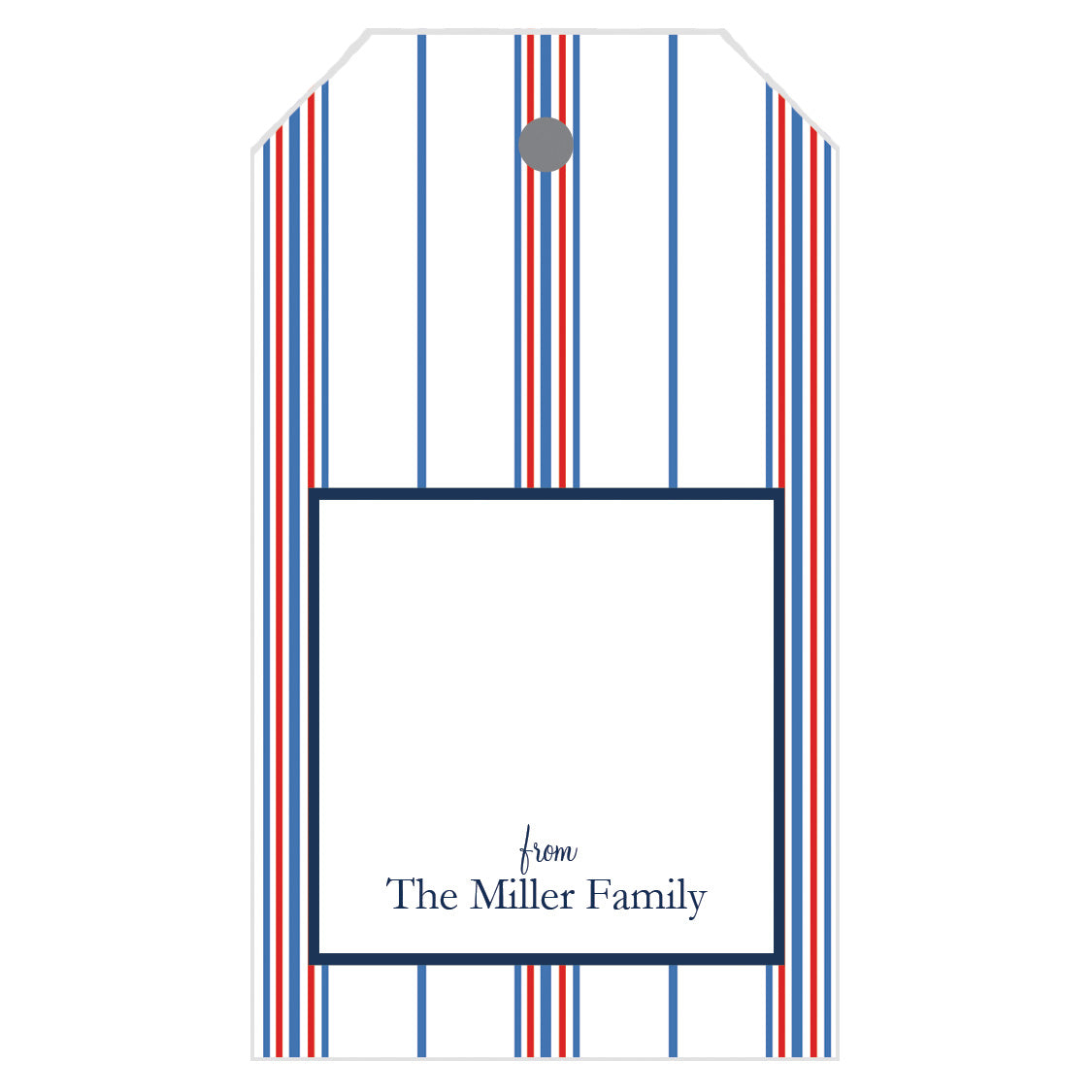 Americana Stripe Personalized Gift Tags