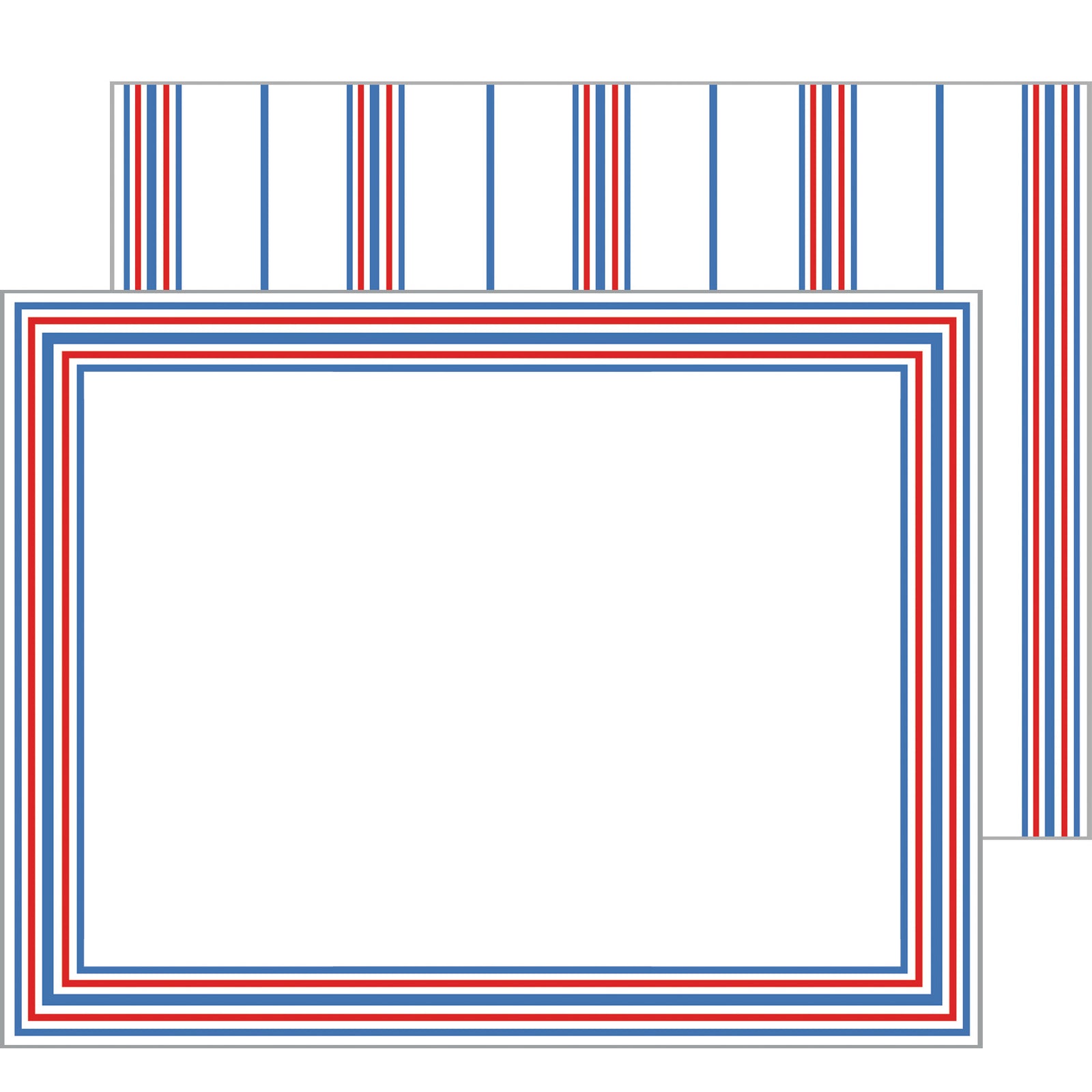 In Stock Flat Notecard Set of 10 | Americana Stripe