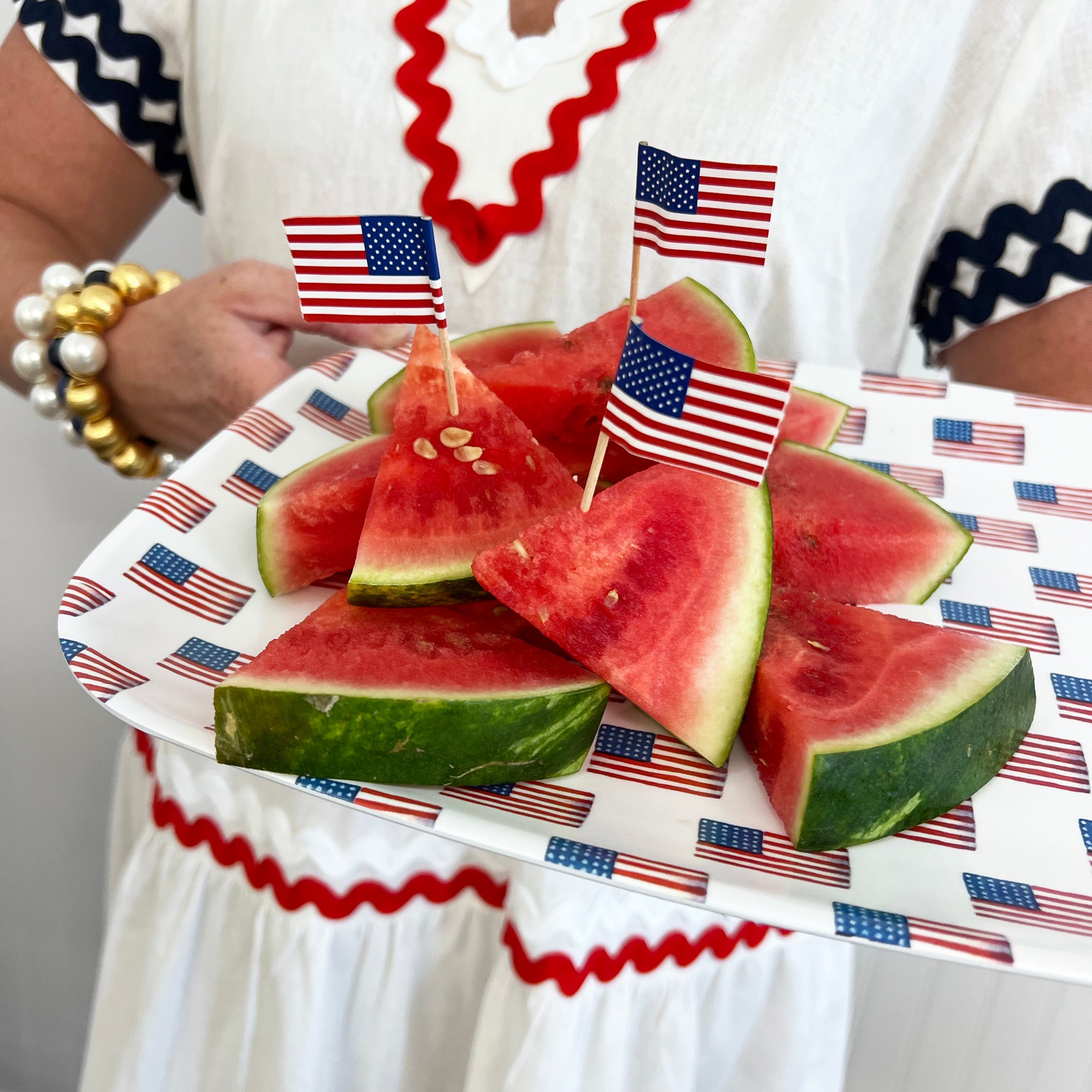 American Flag Melamine Platter