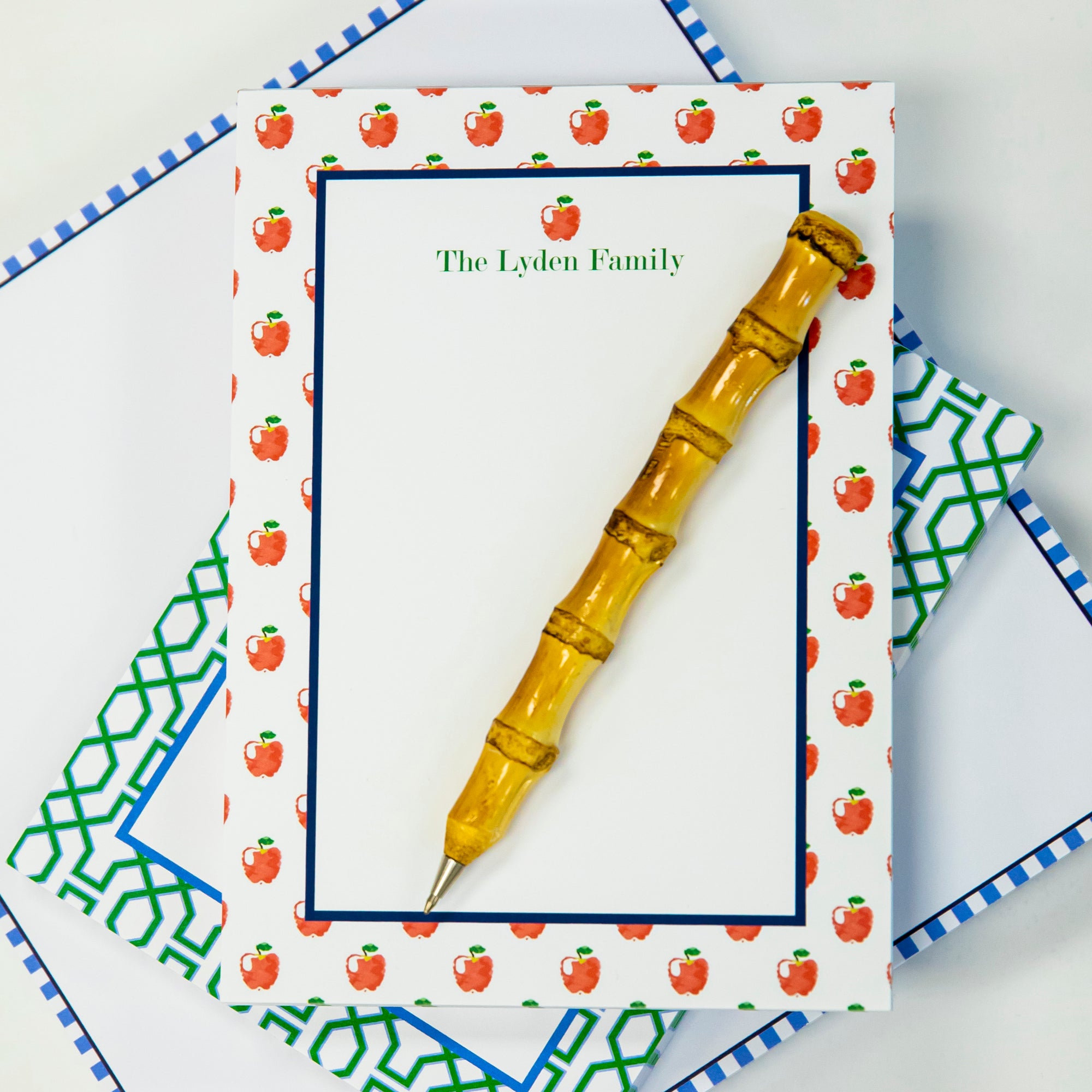 Preppy Apple Personalized Notepad