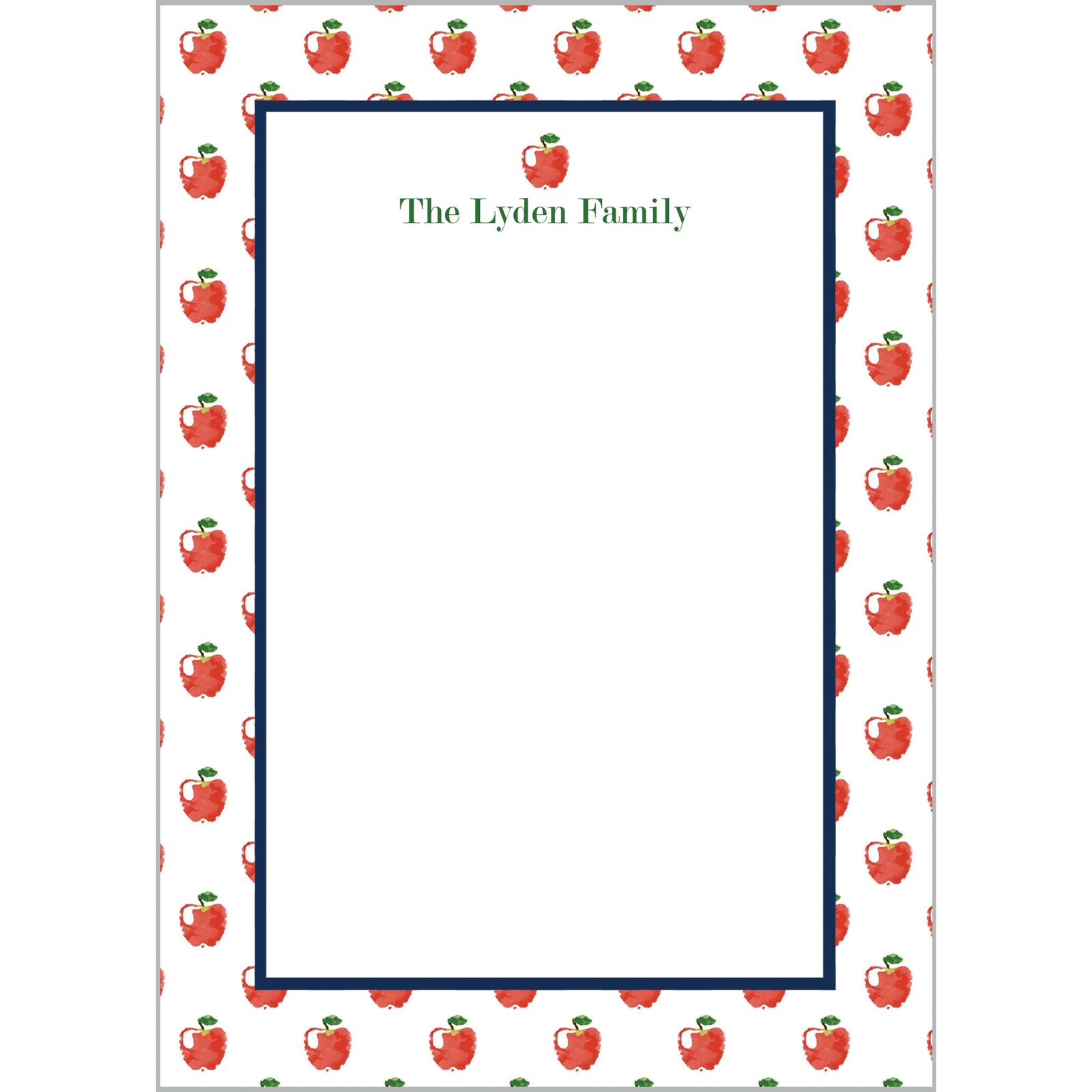 Preppy Apple Personalized Notepad