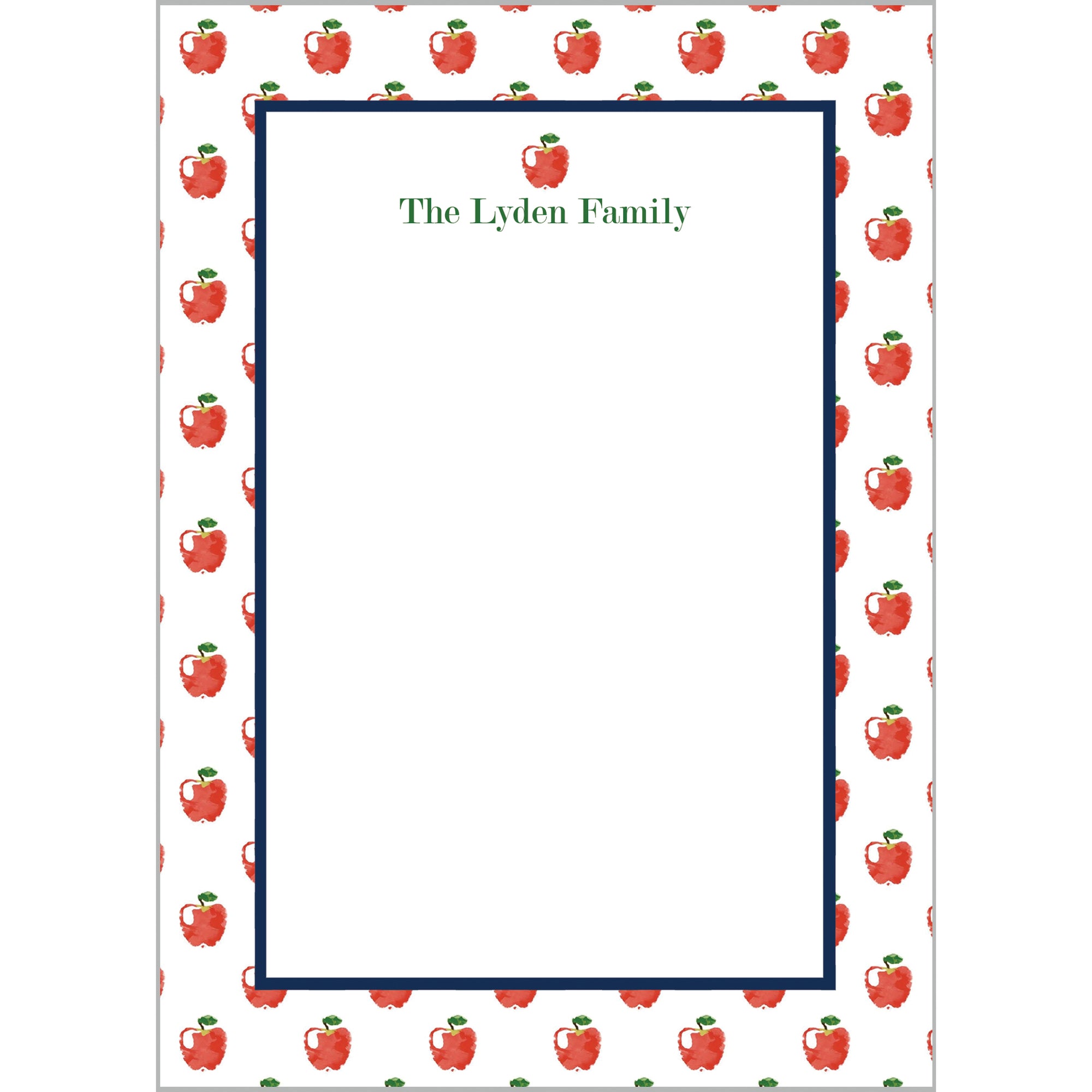 Preppy Apple Personalized Notepad