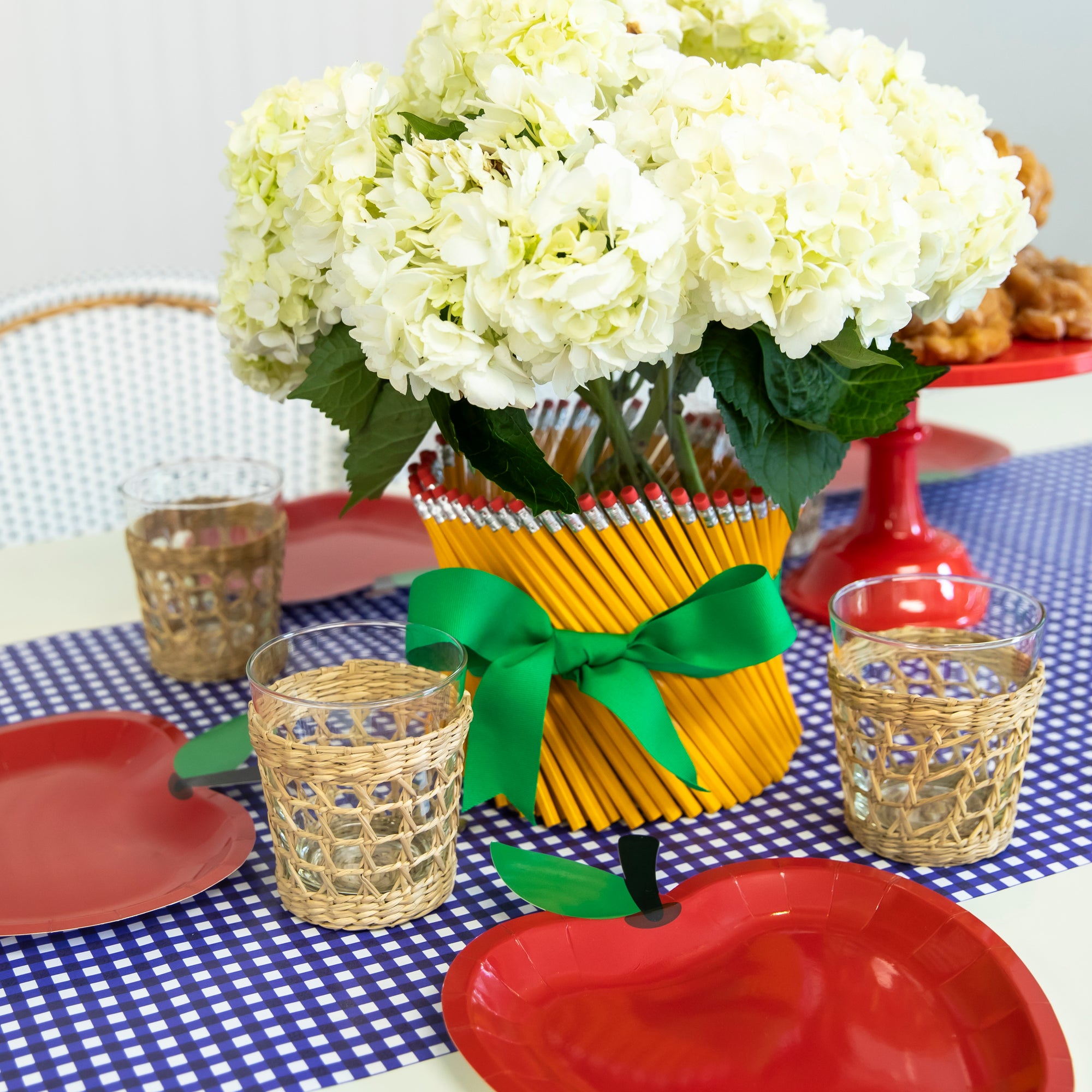 Paper Table Runner | Navy Gingham Check