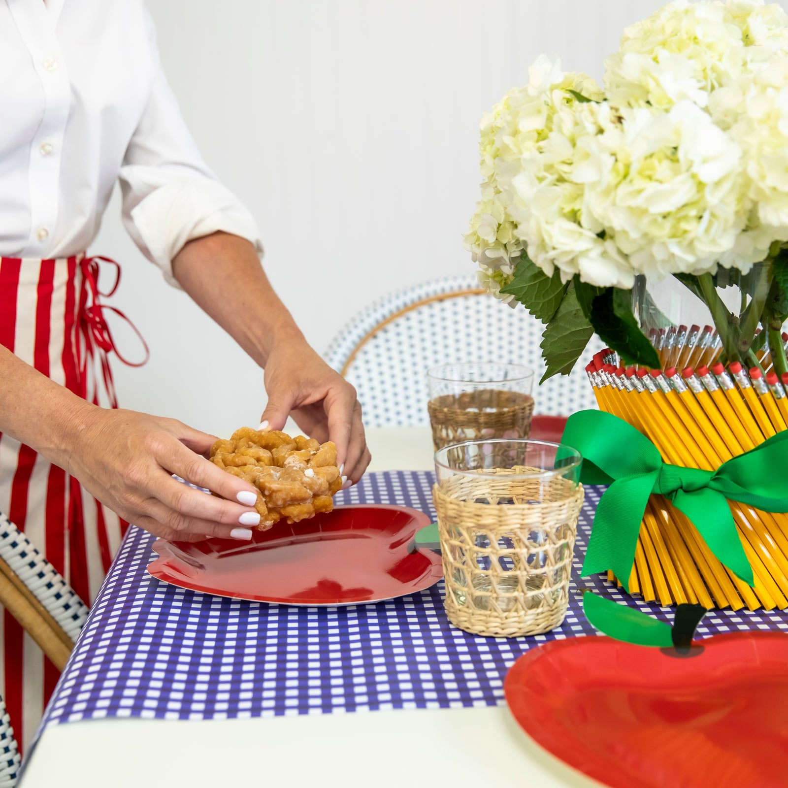 Paper Table Runner | Navy Gingham Check