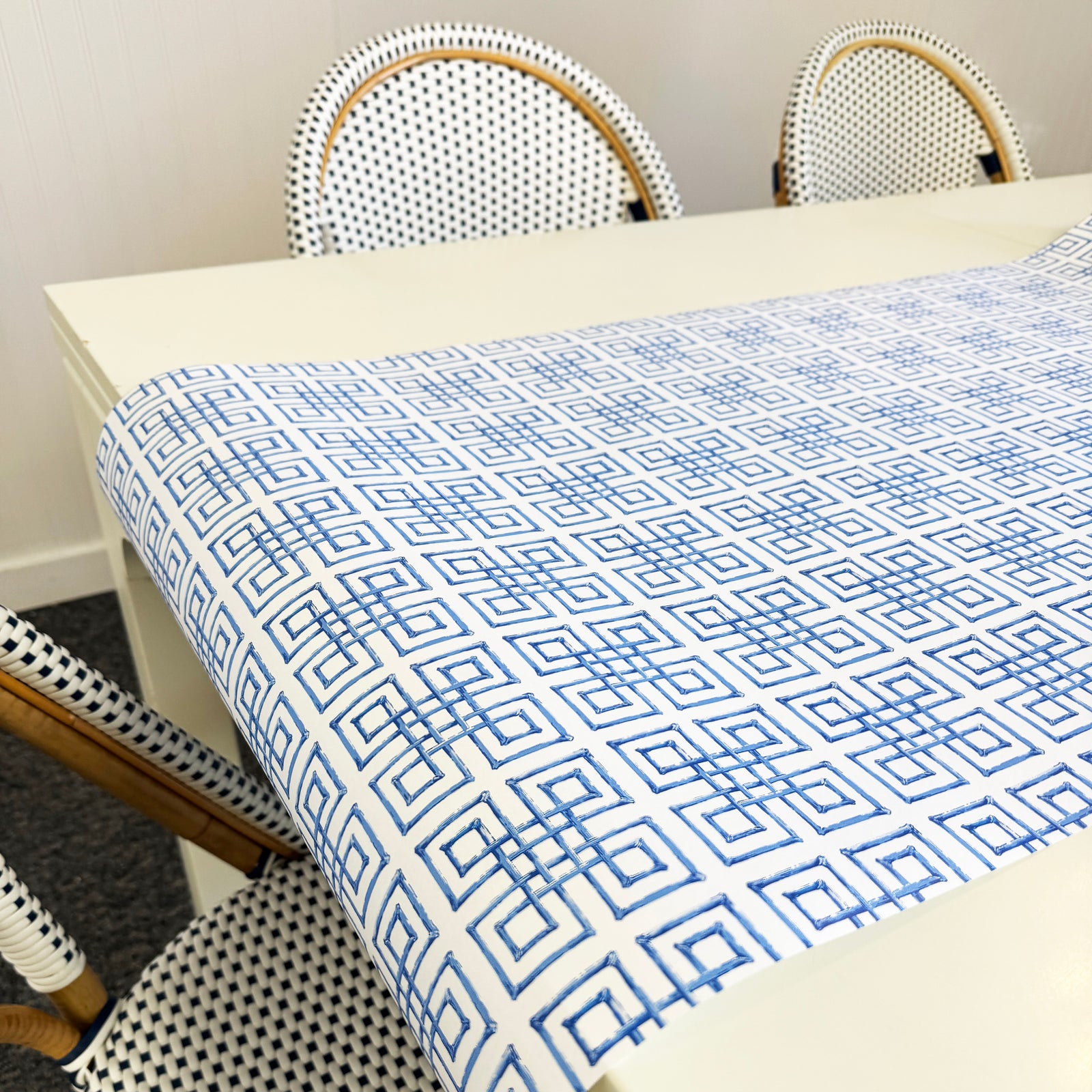 Paper Table Runner | Blue Bamboo Fret