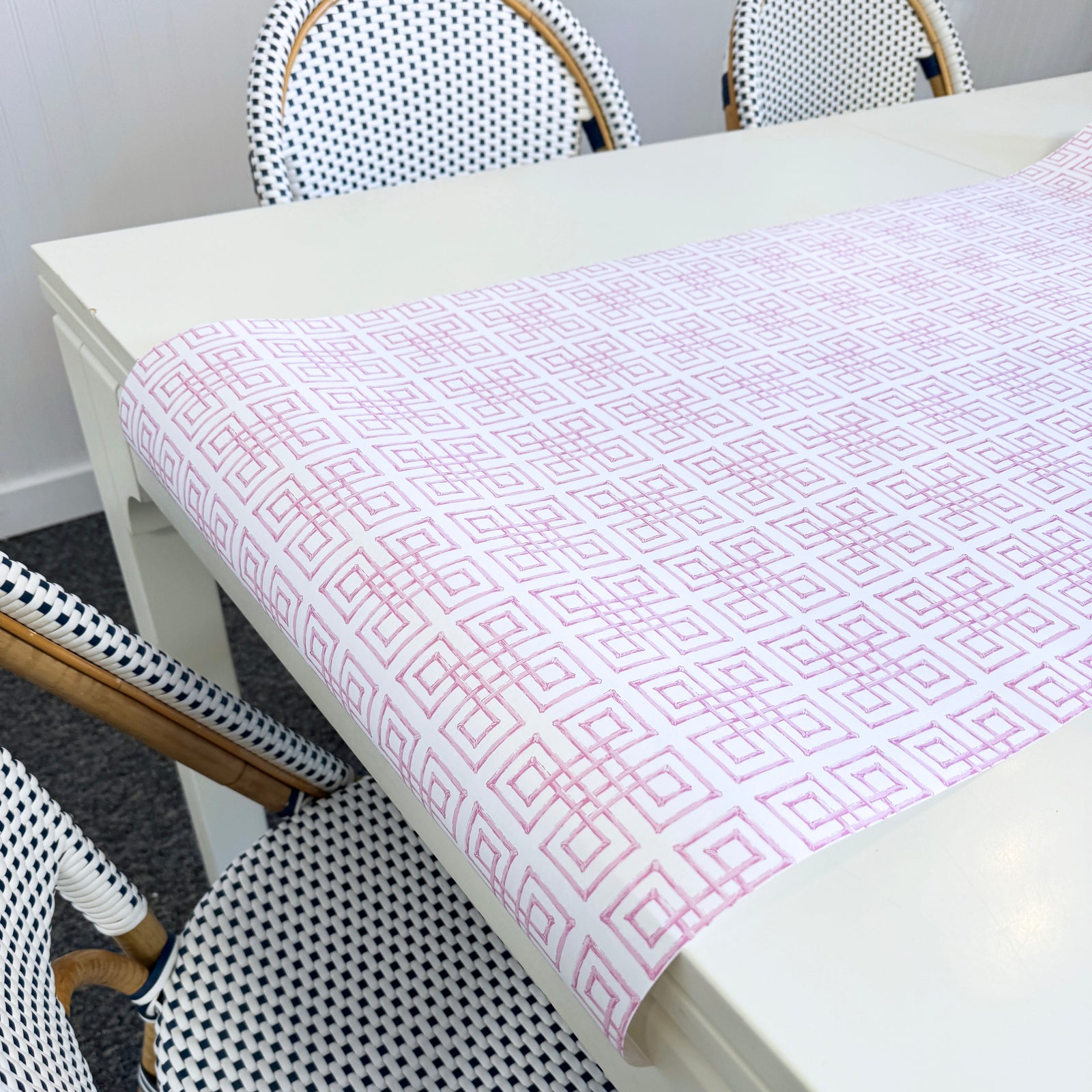 Paper Table Runner | Pink Bamboo Fret