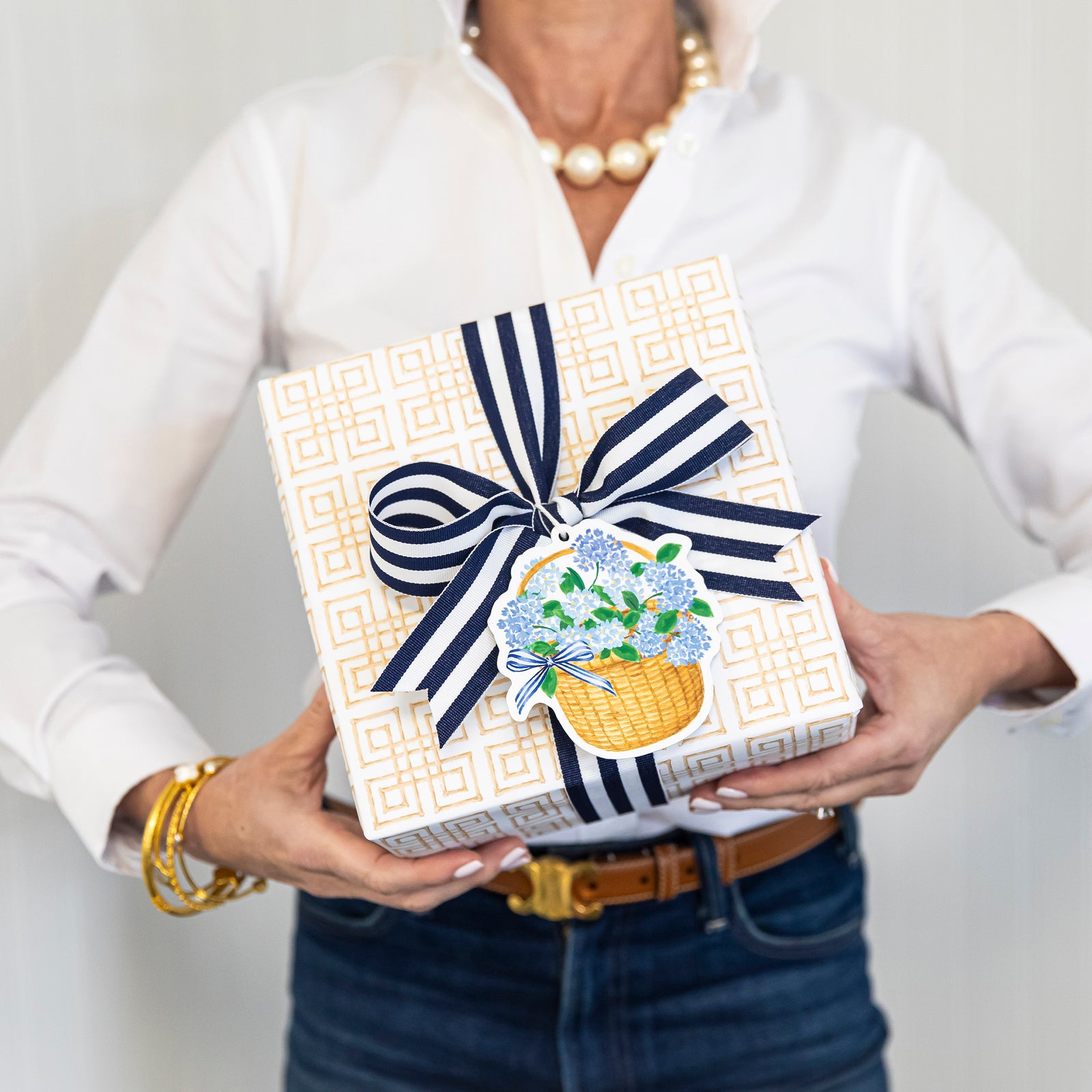 Continuous Roll Gift Wrap | Tan Bamboo Fret