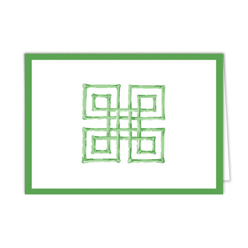 In Stock Folded Notecard Set of 10 | Bamboo Fret | Green