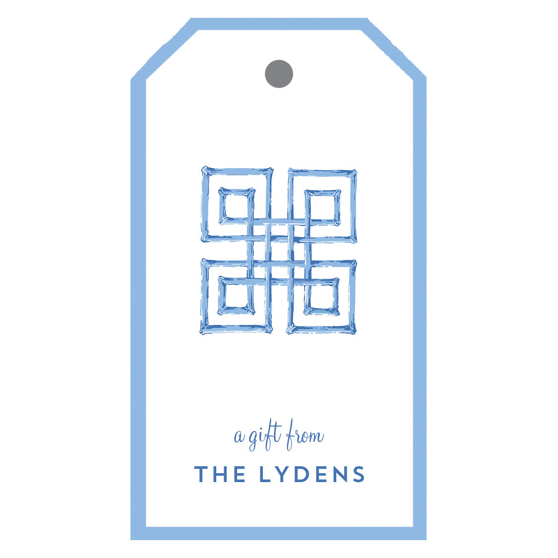 Bamboo Fret Personalized Gift Tags | Blue