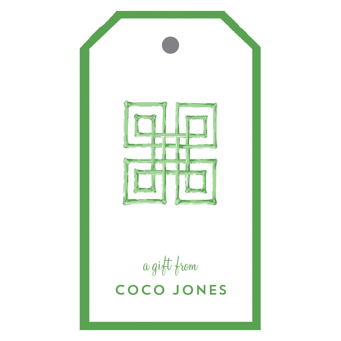 Bamboo Fret Personalized Gift Tags | Green