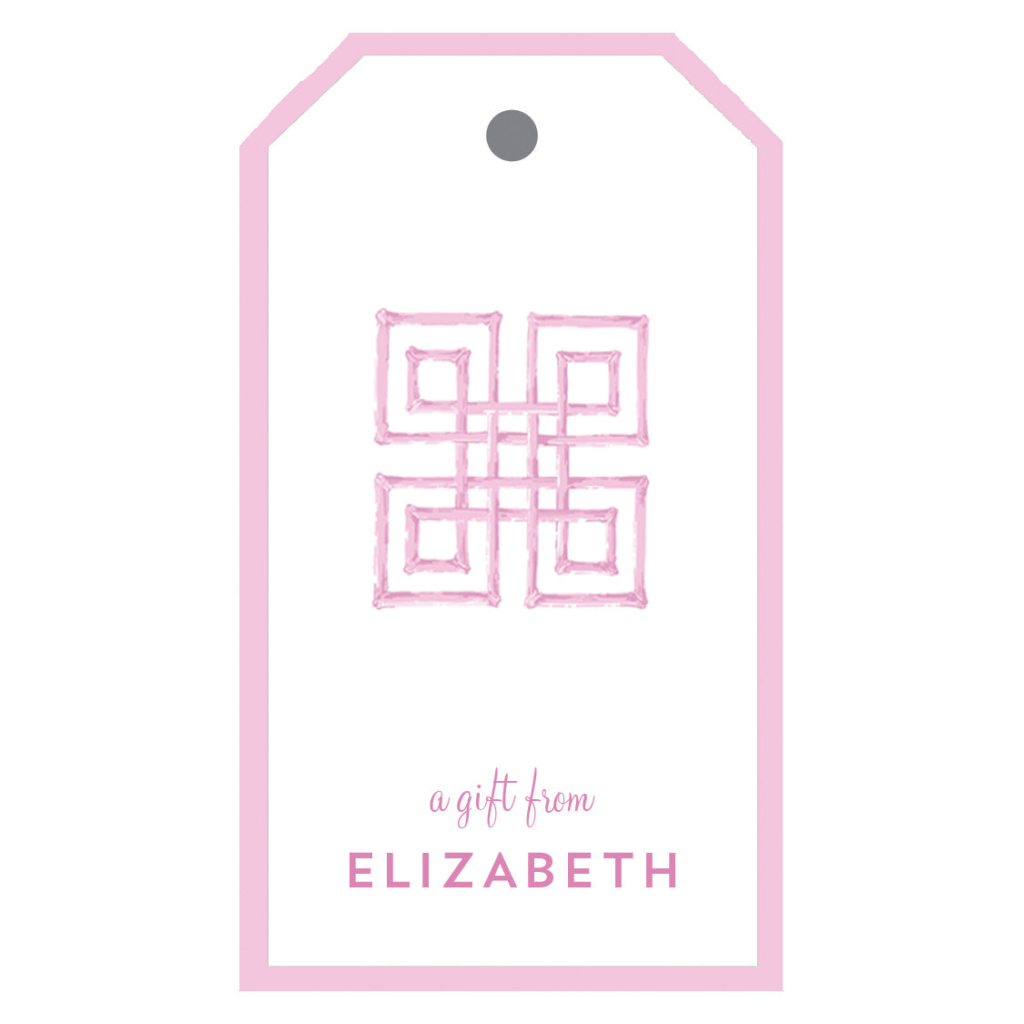 Bamboo Fret Personalized Gift Tags | Pink