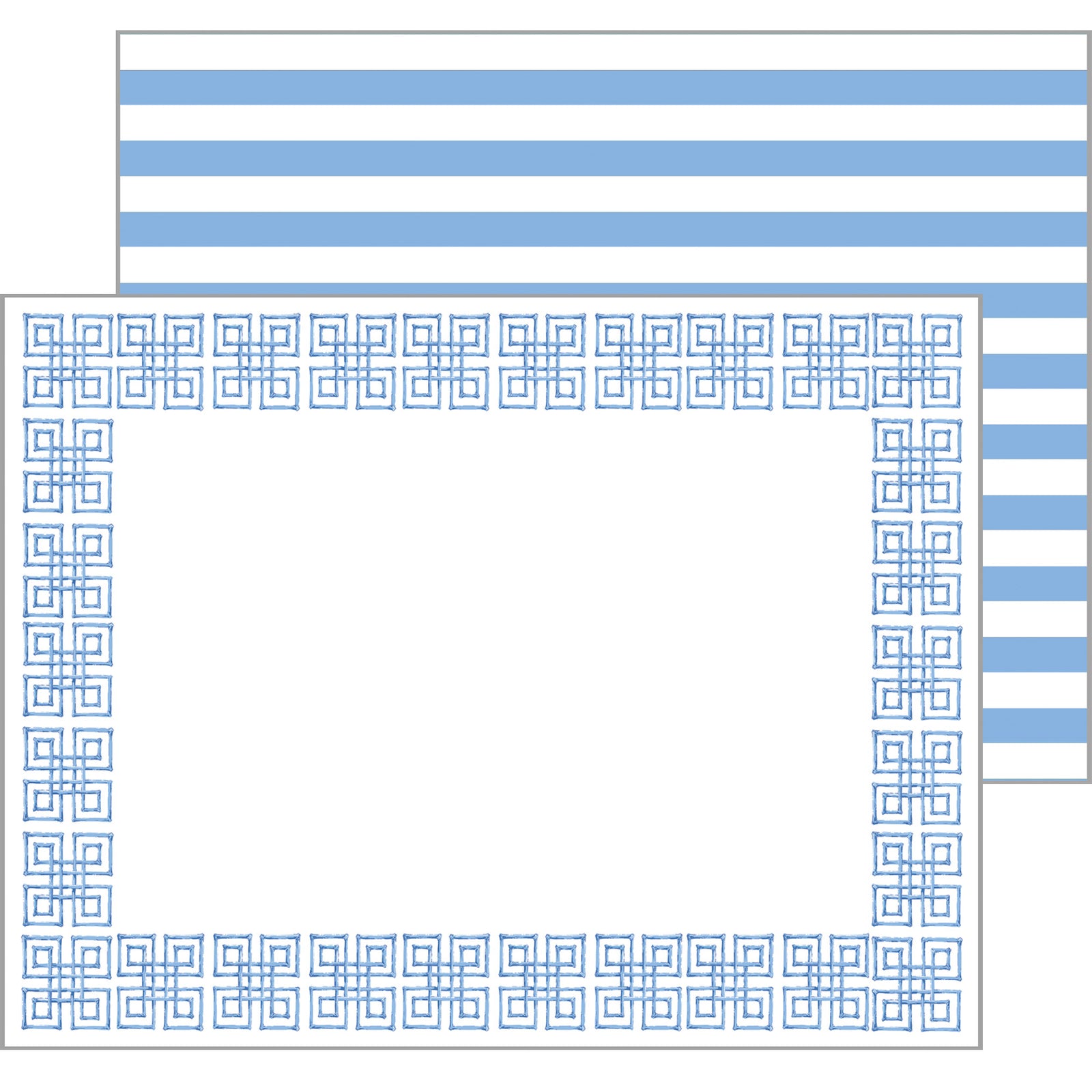 In Stock Flat Notecard Set of 10 | Bamboo Fret | Blue