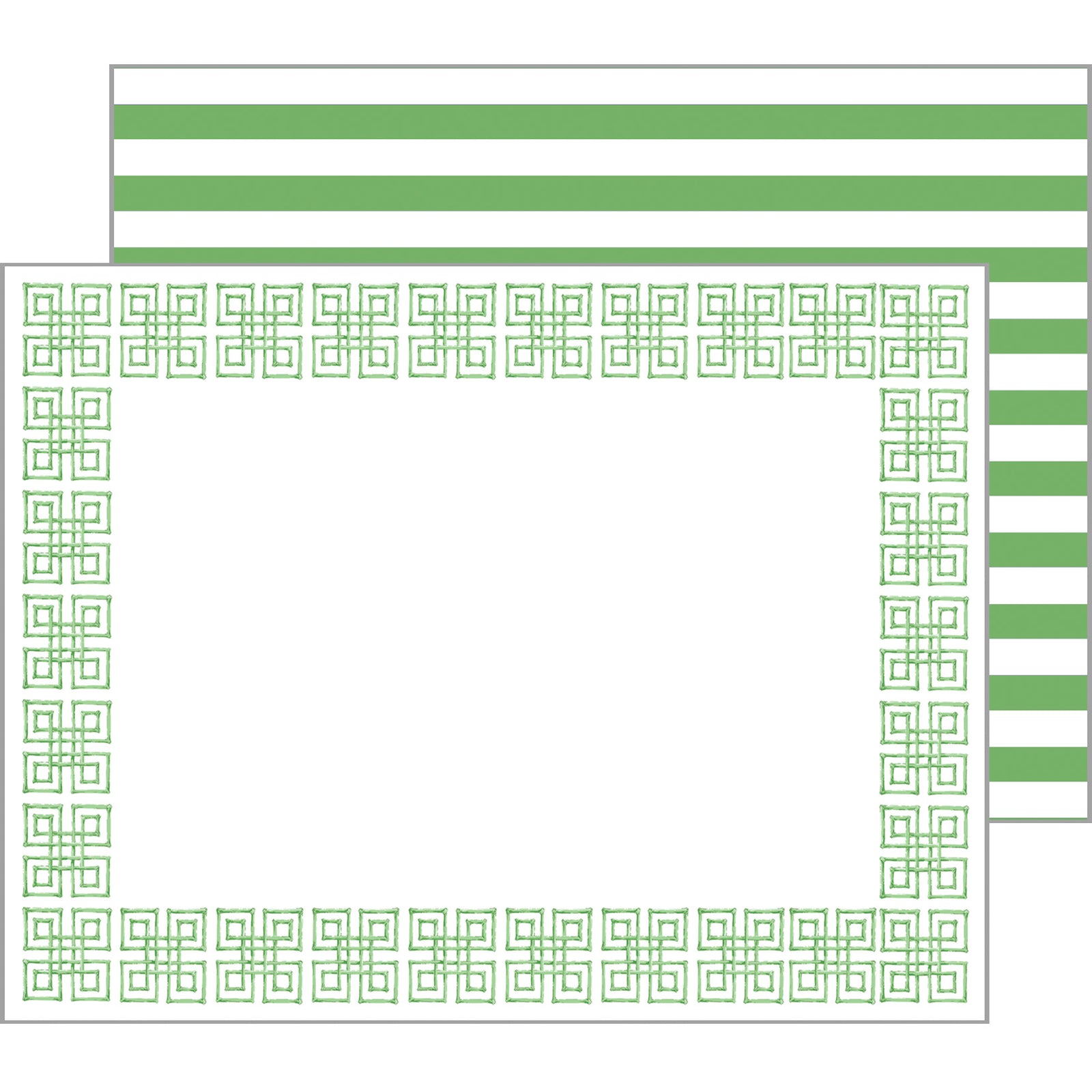 In Stock Flat Notecard Set of 10 | Bamboo Fret | Green