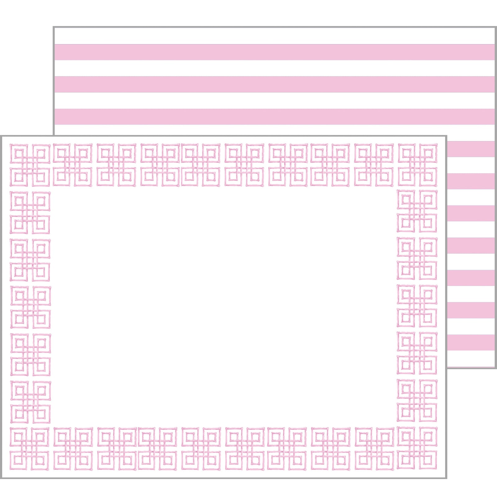 In Stock Flat Notecard Set of 10 | Bamboo Fret | Pink