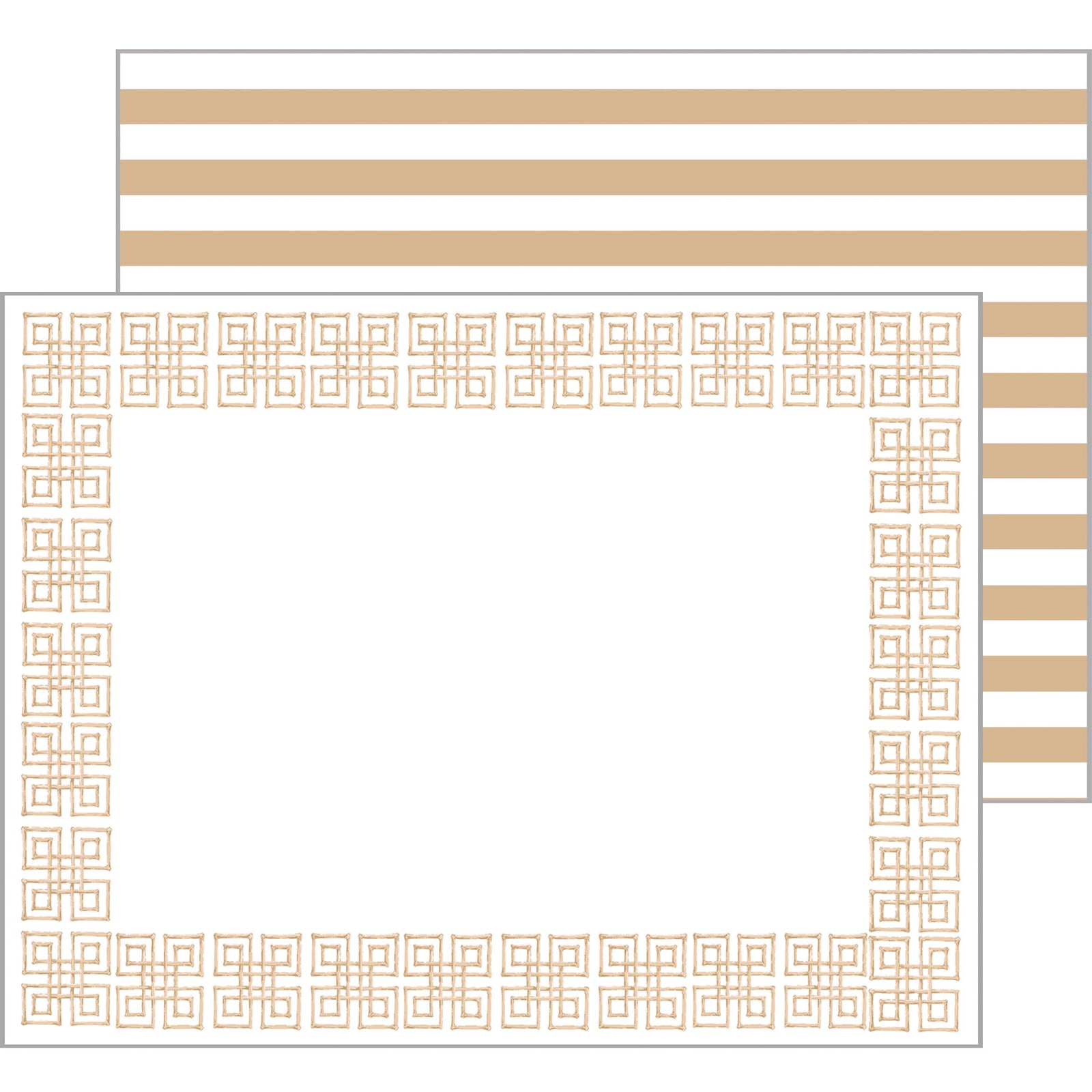 In Stock Flat Notecard Set of 10 | Bamboo Fret | Tan