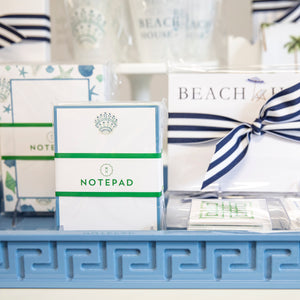 Cornflower Greek Key Lacquer Tray