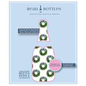 Beau Bottles x WH Hostess Bottle Wrap | Boxwood Wreath