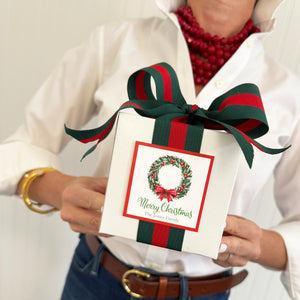 Christmas Berry Wreath Personalized Gift Sticker | Set of 24