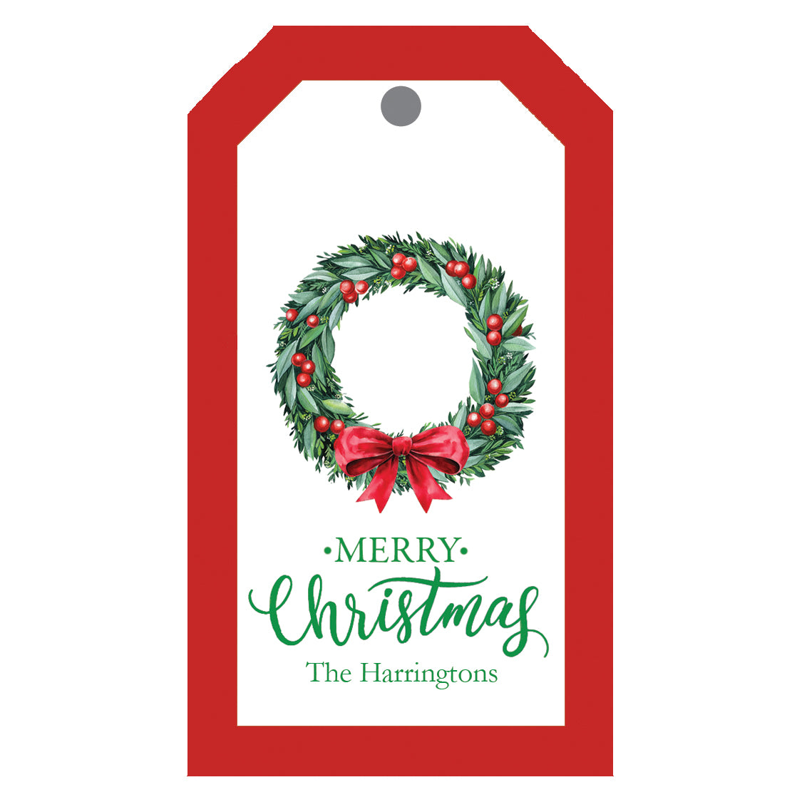Christmas Berry Wreath Personalized Gift Tags