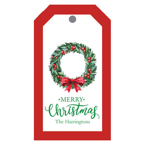 Christmas Berry Wreath Personalized Gift Tags