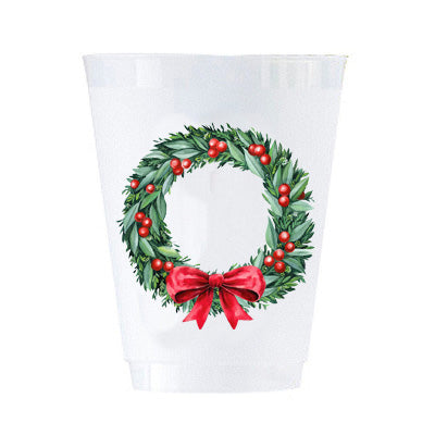 In Stock Berry Wreath Shatterproof Cups | Set of 8