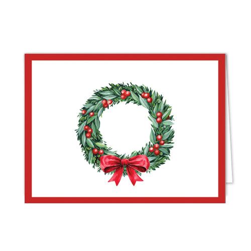 In Stock Folded Notecard Set of 10 | Berry Wreath