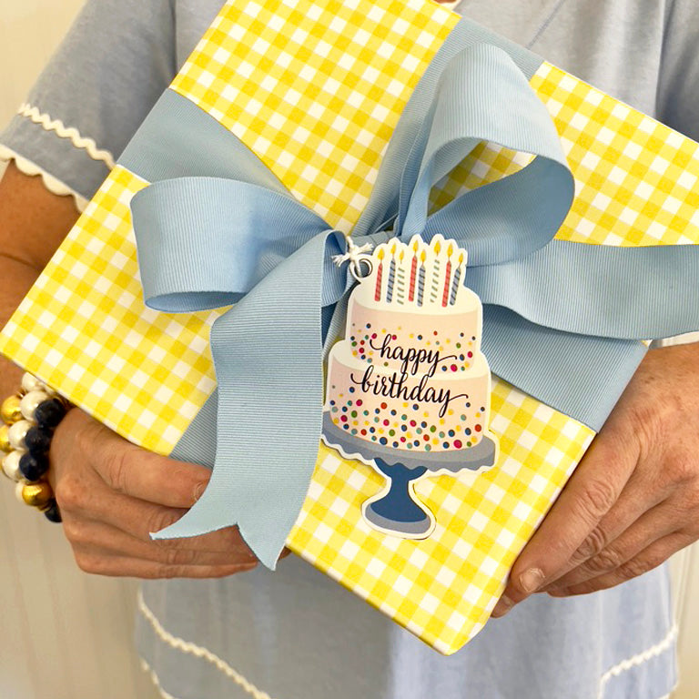 Continuous Roll Gift Wrap | Yellow Gingham Check