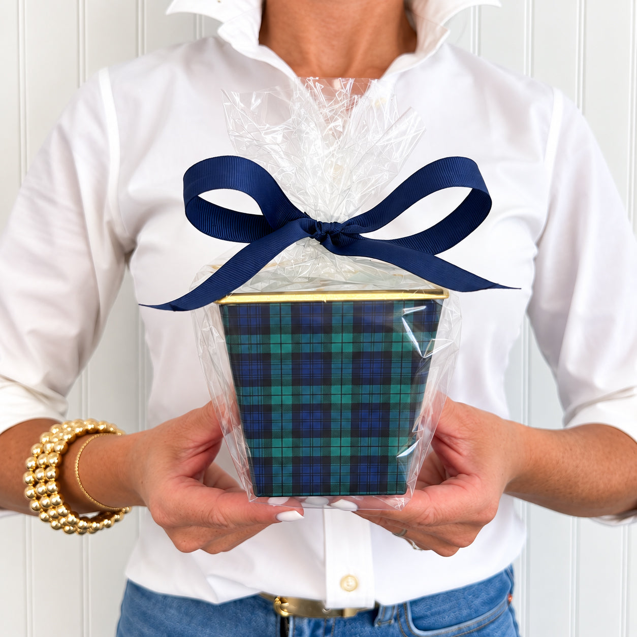 WH Hostess x Hedge Farm Mini Cache Pot Candle | Black Watch Plaid