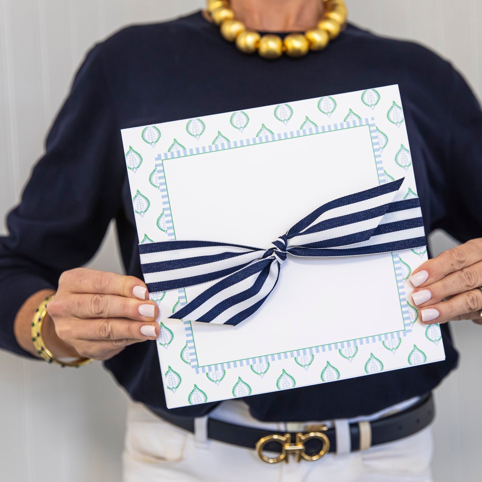 Stock Shoppe: 8.5x8.5 SLAB Stock Notepad | Blue + Green Paisley