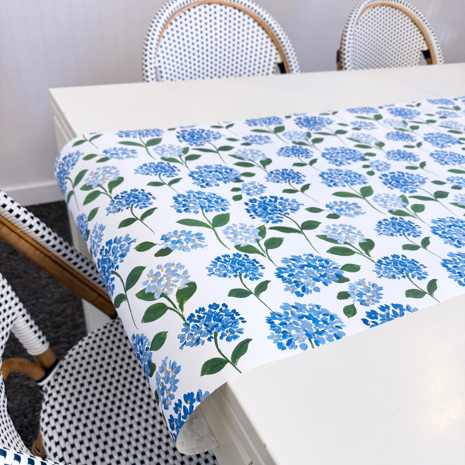 Paper Table Runner | Blue Hydrangeas