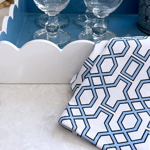 WH Hostess Cotton Tea Towel | Blue Trellis